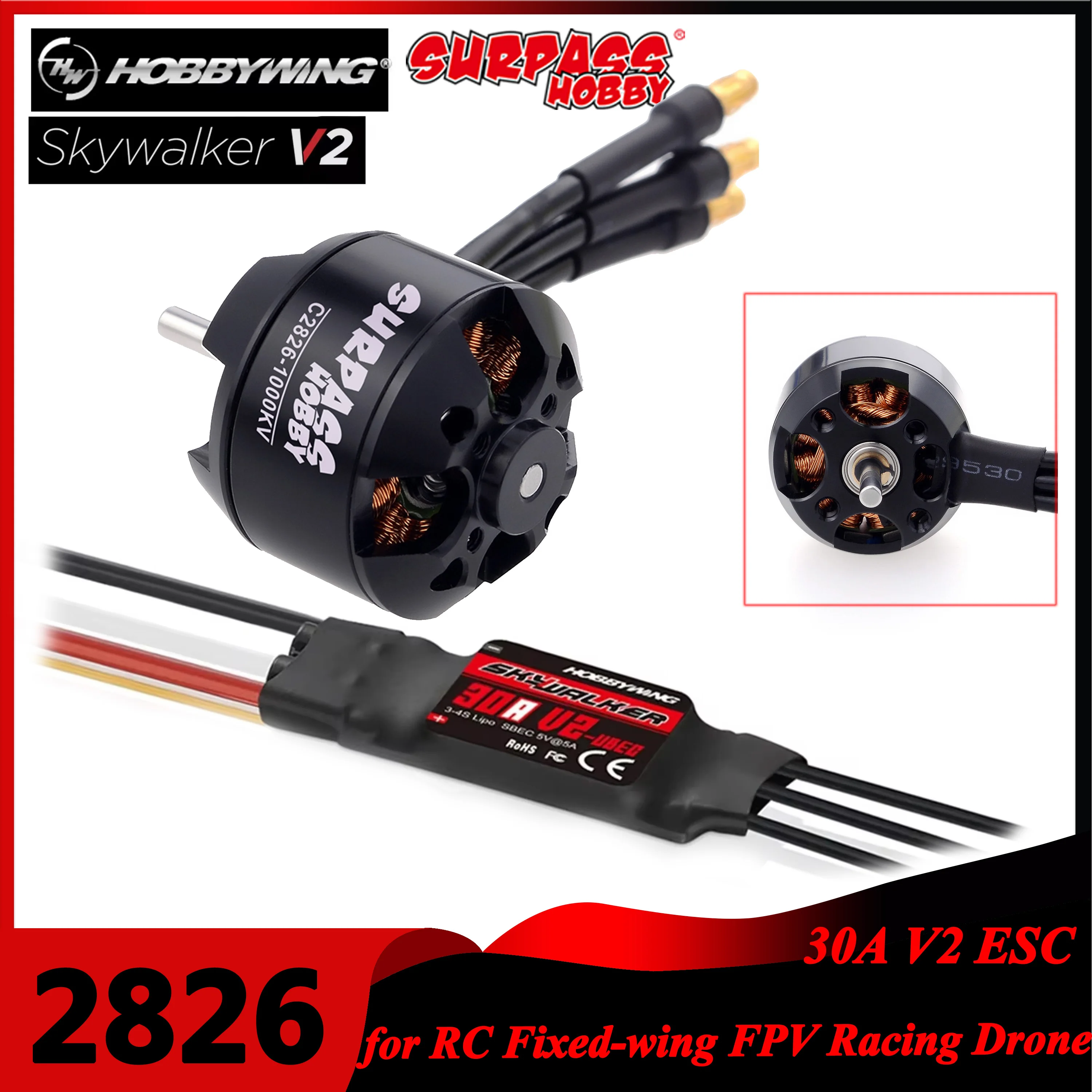 Surpass Hobby 2826 1000KV 1350 - огляд і ціна Drone Racing Esc