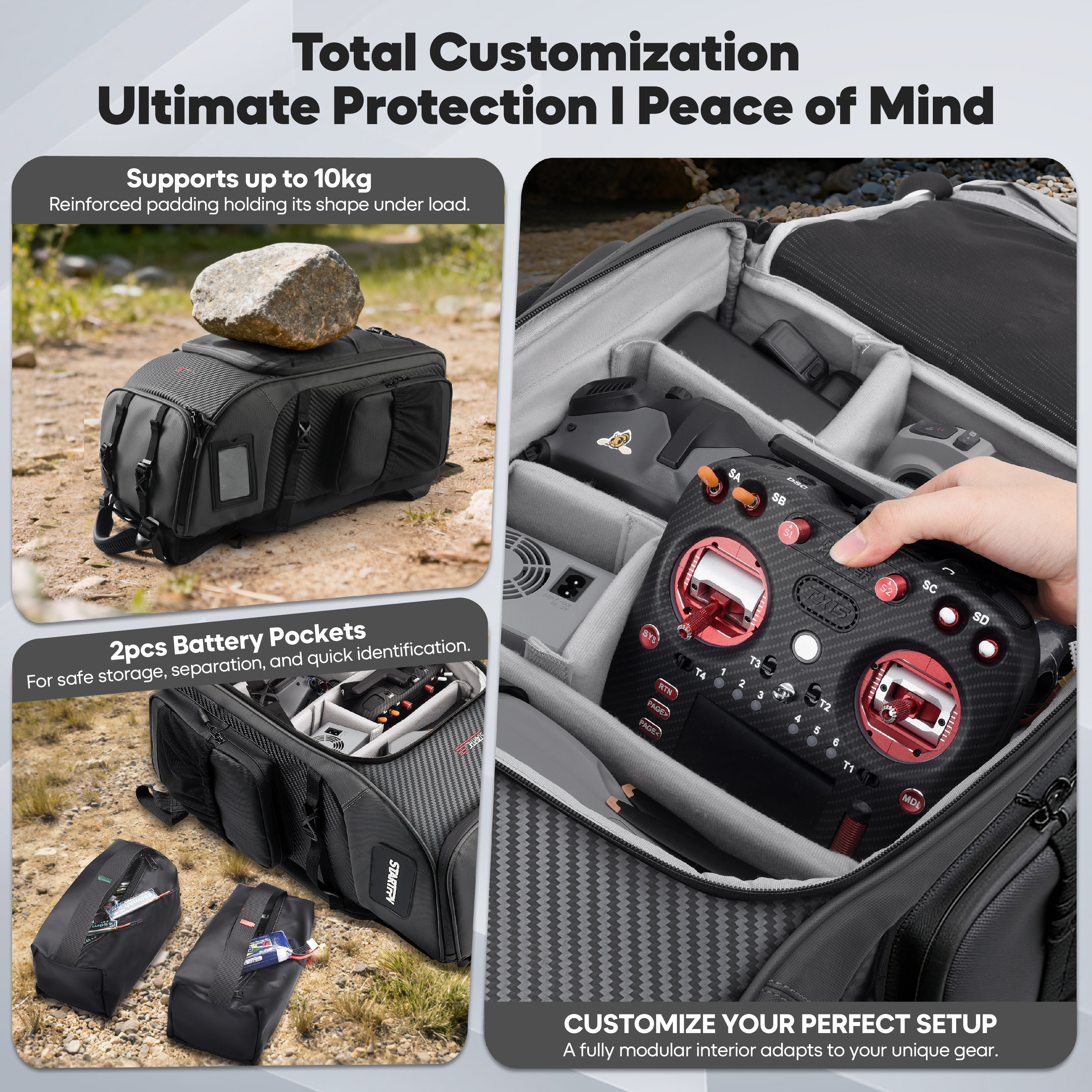 FPV Drone Backpack 40L Profess - огляд і ціна Drone Racing Goggles