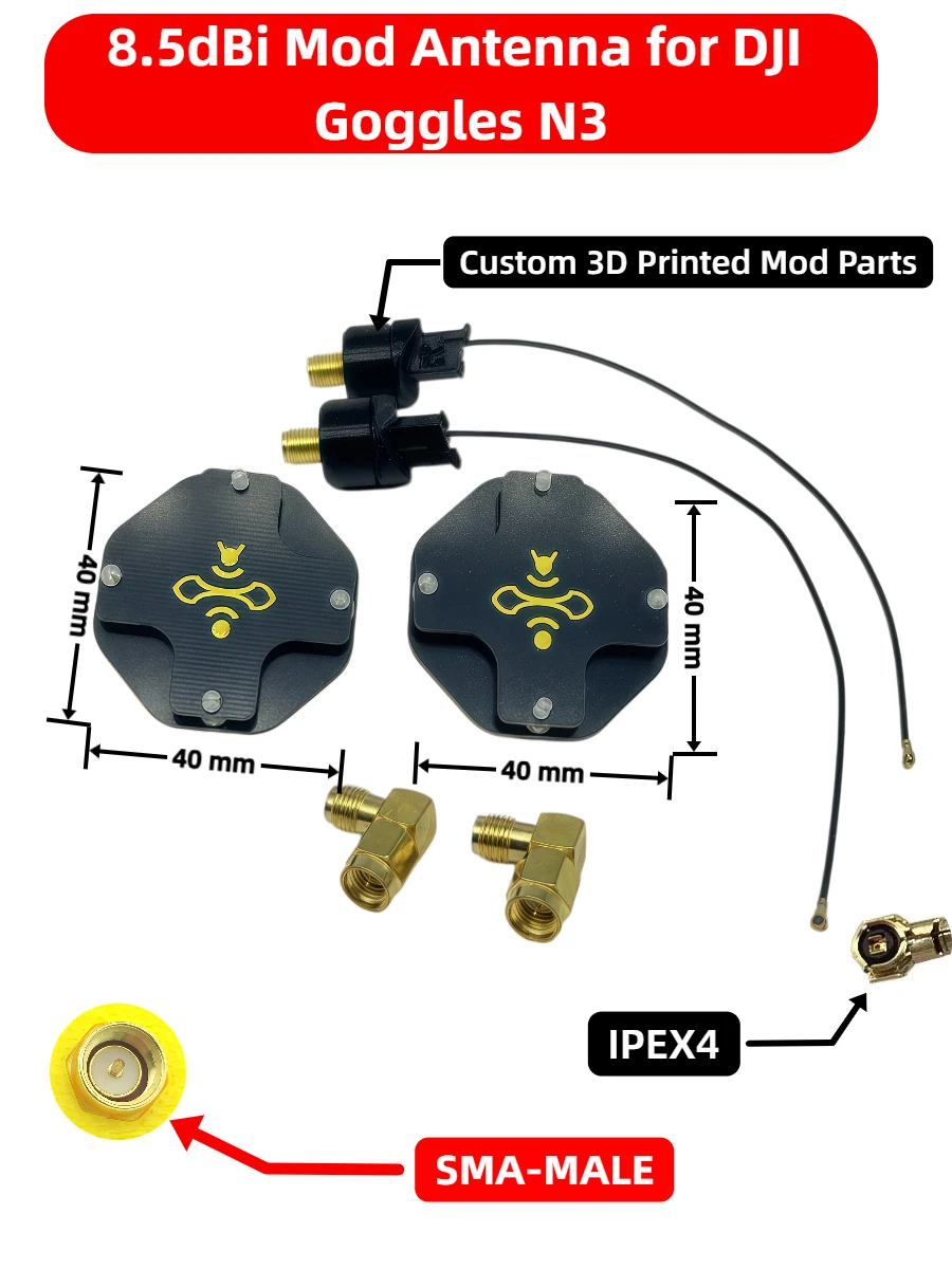8.5dBi LHCP FPV Patch Antenna  - огляд і ціна Drone Racing Goggles