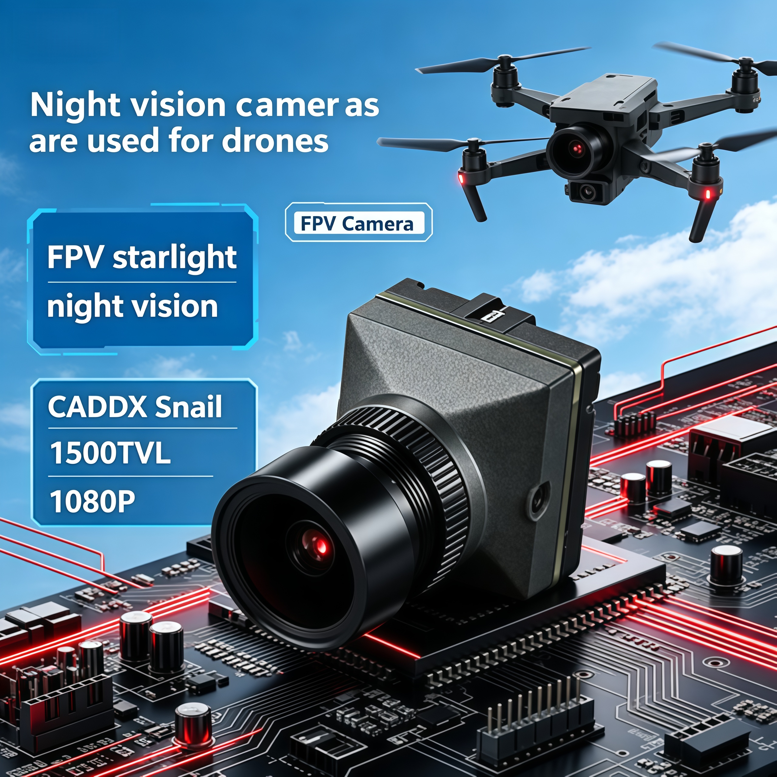 1500TVL HD CADDX Snail FPV Cam - огляд і ціна Drone Racing Transmitter